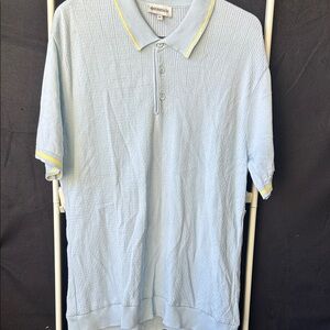 Vakko Sky Blue Polo with Yellow Accents